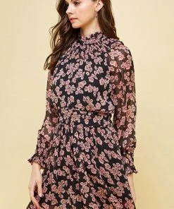 Wanderlust By Abby NEW Mock Neck Floral Dress