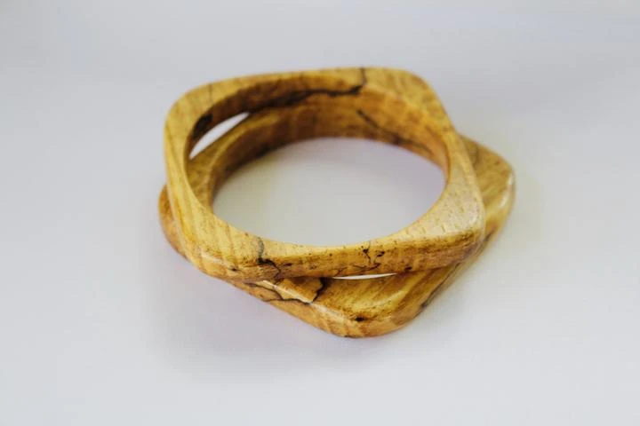 NEW Beneath The Bark - Square Bangle - Spalted Pecan 3 NEW Beneath The Bark - Square Bangle - Spalted Pecan