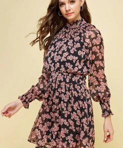 Wanderlust By Abby NEW Mock Neck Floral Dress