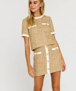 Wanderlust By Abby Metallic Tweed Top SALE