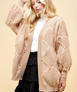 Wanderlust By Abby Open Cardigan With Peeling Detail