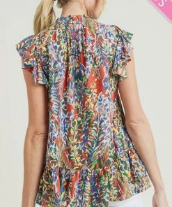 Wanderlust By Abby Plus Size Floral Print Ruffle Top