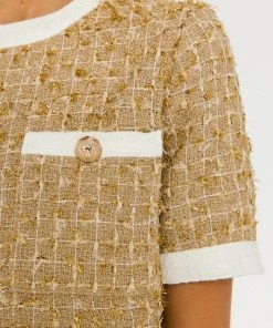 Wanderlust By Abby Metallic Tweed Top SALE