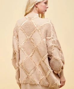 Wanderlust By Abby Open Cardigan With Peeling Detail