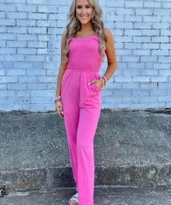 Wanderlust By Abby Smocked Knit Jumpsuit NEW