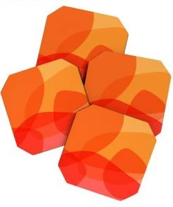 Wanderlust By Abby NEW June Journal Abstract Warm Color Shapes Coaster Set