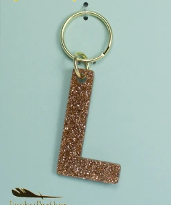 Wanderlust By Abby Glitter Letter Keychain NEW