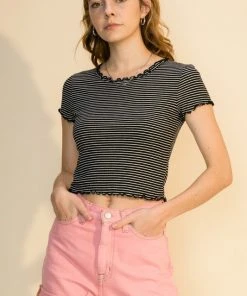 Wanderlust By Abby NEW Lettuce Hem Crop Top