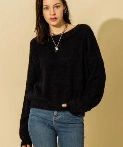 Wanderlust By Abby NEW Long Sleeve Pullover Fuzzy Sweater