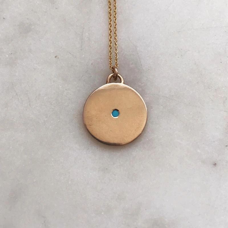 Mimosa Handcrafted Mimosa Minimal Circle Turquoise Necklace 3 Mimosa Handcrafted Mimosa Minimal Circle Turquoise Necklace