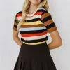 Wanderlust By Abby Multi Color Stripe Sweater