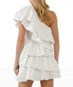 Wanderlust By Abby NEW One-Shoulder Ruffled Mini Dress