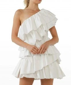 Wanderlust By Abby NEW One-Shoulder Ruffled Mini Dress