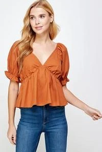 Wanderlust By Abby NEW Balloon Sleeve Top