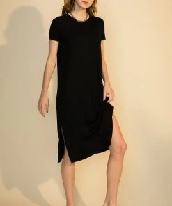 Wanderlust By Abby NEW T-Shirt Dress With Side Slits