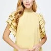 Wanderlust By Abby Double Layered Ruffle Sleeve Blouse