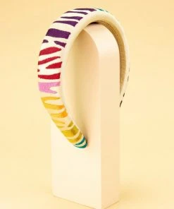 Wanderlust By Abby Padded Rainbow Zebra Headband