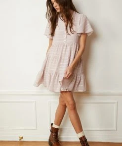 Wanderlust By Abby NEW Woven Crepe Ruffle Babydoll Dress 2.0