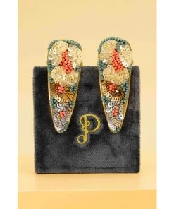 Wanderlust By Abby Jeweled Leopard Hair Clips NEW