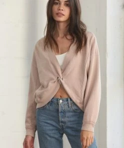 Wanderlust By Abby Boat Neck Reversible Salt Washed Top