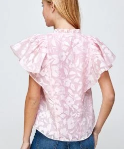 Wanderlust By Abby NEW Ruffle Short Sleeve Top