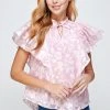 Wanderlust By Abby NEW Ruffle Short Sleeve Top