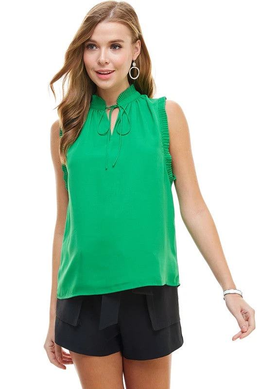 Wanderlust By Abby NEW Pleated Sleeveless Blouse 3 Wanderlust By Abby NEW Pleated Sleeveless Blouse