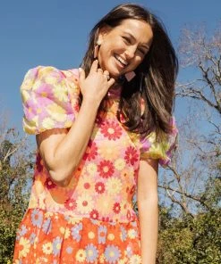 Queen Of Sparkles QOS Colorblock Daisy Dress NEW