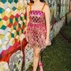 Queen Of Sparkles QOS Pink And Orange Sequin Tie Mini Dress NEW