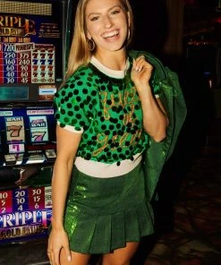 Queen Of Sparkles NEW Queen Of Green Paillette Sweater