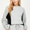 Wanderlust By Abby Faux Leather Contrast Sweatshirt