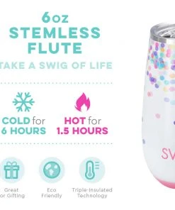 Wanderlust By Abby Confetti Stemless Flute (6oz) NEW