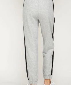 Wanderlust By Abby Faux Leather Contrast Joggers