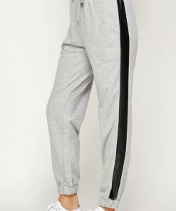 Wanderlust By Abby Faux Leather Contrast Joggers