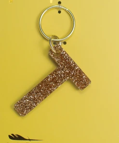 Wanderlust By Abby Glitter Letter Keychain NEW