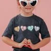 Wanderlust By Abby NEW Kid's Charcoal Hearts Tee