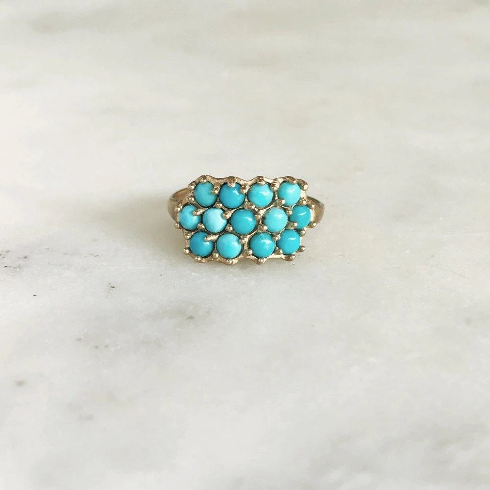 Mimosa Handcrafted JEWELRY Mimosa 13-Stone Turquoise Ring 3 Mimosa Handcrafted JEWELRY Mimosa 13-Stone Turquoise Ring