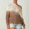 Wanderlust By Abby Off The Shoulder Two Tone Sweater NEW 2 Wanderlust By Abby Off The Shoulder Two Tone Sweater NEW