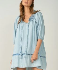 Wanderlust By Abby 3/4 Sleeve Ruffle Dress