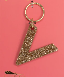Wanderlust By Abby Glitter Letter Keychain NEW