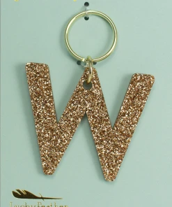 Wanderlust By Abby Glitter Letter Keychain NEW