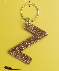 Wanderlust By Abby Glitter Letter Keychain NEW